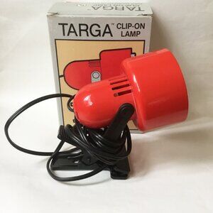 Vintage 80s InterDesign Targa Red Clip-On Clamp Spotlight Lamp with Box